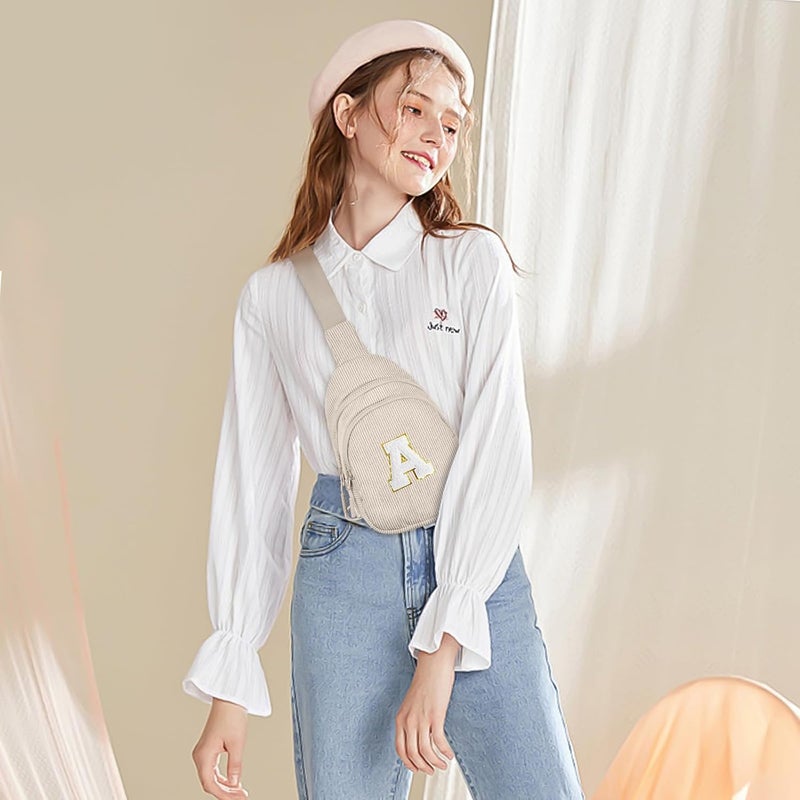 Viverte Small Corduroy Sling Bag Initial Crossbody Bag Fanny Pack for Girls Personalized Birthday Gifts for Teen Girls Gifts - Image 2